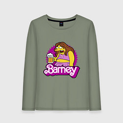 Лонгслив хлопковый женский Barney with beer, цвет: авокадо