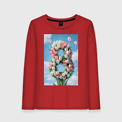 Женский лонгслив Тюльпаны к 8 марта