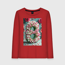 Женский лонгслив Тюльпаны к 8 марта