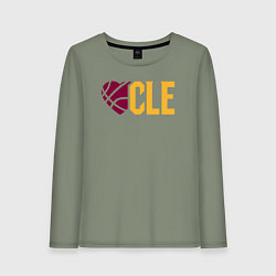 Лонгслив хлопковый женский Love Cleveland, цвет: авокадо