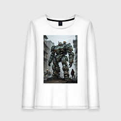 Женский лонгслив Конвой роботов в городе