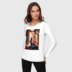 Лонгслив хлопковый женский Марин Китагава косплеит ведьмочку, цвет: белый — фото 2