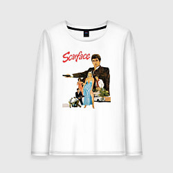 Лонгслив хлопковый женский Scarface: Герои фильма, цвет: белый