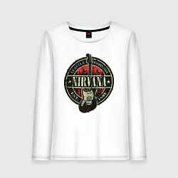 Лонгслив хлопковый женский Нирвана гранж, цвет: белый