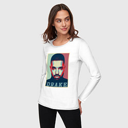 Лонгслив хлопковый женский Drake, цвет: белый — фото 2