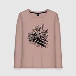 Лонгслив хлопковый женский Вольво viking, цвет: пыльно-розовый