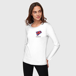 Лонгслив хлопковый женский Я Британец - патриотизм, цвет: белый — фото 2