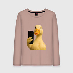 Женский лонгслив Утка делает селфи