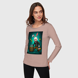 Лонгслив хлопковый женский Кошмар на Пасху, цвет: пыльно-розовый — фото 2