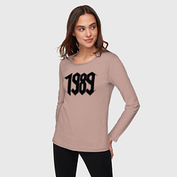 Лонгслив хлопковый женский 1989 год в стиле ретро, цвет: пыльно-розовый — фото 2