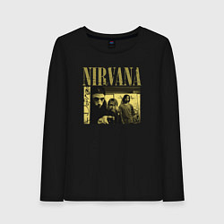 Лонгслив хлопковый женский Nirvana foto band, цвет: черный