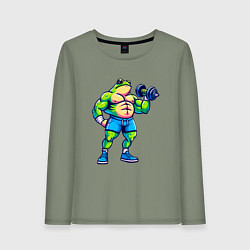 Женский лонгслив Лягушонок с гантелью