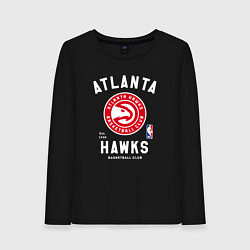 Лонгслив хлопковый женский Атланта Хокс команда НБА, цвет: черный