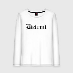 Лонгслив хлопковый женский Detroit Michigan - USA, цвет: белый