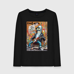 Женский лонгслив Гитарист Бендер - тяжёлый рок