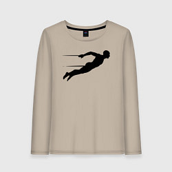 Лонгслив хлопковый женский Скорость плавца, цвет: миндальный