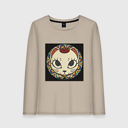 Лонгслив хлопковый женский Радужный Дандадан, цвет: миндальный