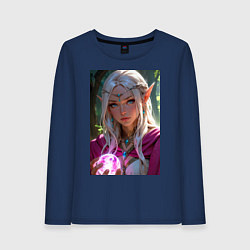 Женский лонгслив Прекрасная эльфийка с магической сферой