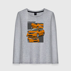 Лонгслив хлопковый женский Honda fit jazz городской стиль, цвет: меланж