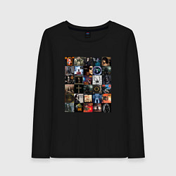 Лонгслив хлопковый женский Ozzy Osbourne - обложки, цвет: черный