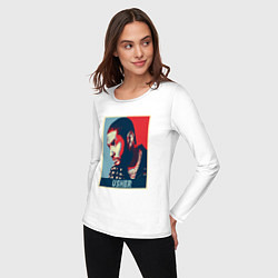 Лонгслив хлопковый женский Usher music, цвет: белый — фото 2