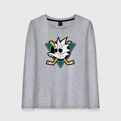 Лонгслив хлопковый женский Duck Rick, цвет: меланж