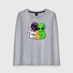 Лонгслив хлопковый женский Наша луна, цвет: меланж