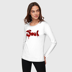 Лонгслив хлопковый женский Soul red paint, цвет: белый — фото 2