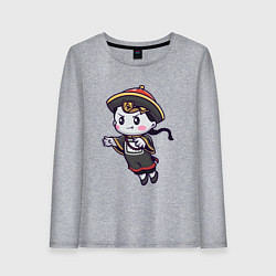 Лонгслив хлопковый женский Japan girl, цвет: меланж