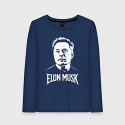 Лонгслив хлопковый женский Взгляд в космос Илона Маска, цвет: тёмно-синий