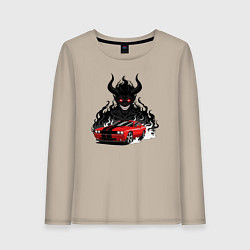 Лонгслив хлопковый женский Dodge - Demon SRT, цвет: миндальный