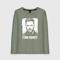 Лонгслив хлопковый женский Том Харди в краске экспрессия, цвет: авокадо