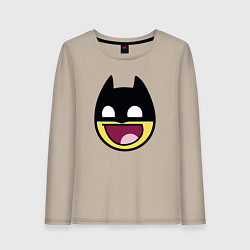 Лонгслив хлопковый женский Batman smile, цвет: миндальный