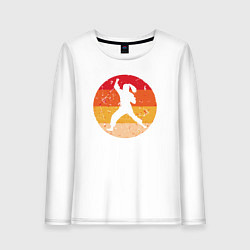 Лонгслив хлопковый женский Judo girl, цвет: белый