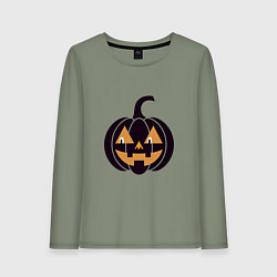 Женский лонгслив Тыква Джек фонарь Хэллоуин