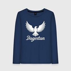 Лонгслив хлопковый женский Белый орел Дагестана, цвет: тёмно-синий