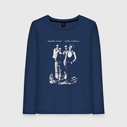Лонгслив хлопковый женский Depeche Mode - World Violation Official Merch, цвет: тёмно-синий