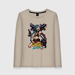 Лонгслив хлопковый женский Джинкс League of Legends, цвет: миндальный