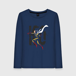 Лонгслив хлопковый женский Ванпанчмен КО, цвет: тёмно-синий