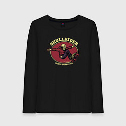 Лонгслив хлопковый женский Skullrider, цвет: черный