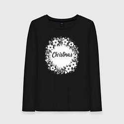 Женский лонгслив Рождественский зимний венок