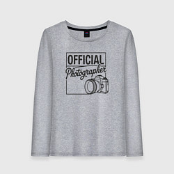 Лонгслив хлопковый женский Официальный фотограф, цвет: меланж