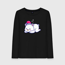 Женский лонгслив Спящий мишка