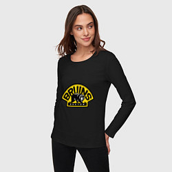 Лонгслив хлопковый женский HC Boston Bruins Label, цвет: черный — фото 2
