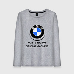 Лонгслив хлопковый женский BMW Driving Machine, цвет: меланж