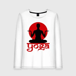 Лонгслив хлопковый женский Yoga: Meditation, цвет: белый