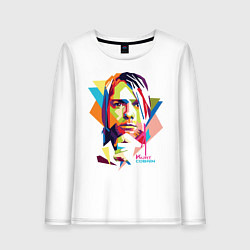 Лонгслив хлопковый женский Kurt Cobain: Colors, цвет: белый