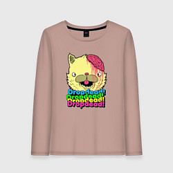 Лонгслив хлопковый женский Dropdead Kitty, цвет: пыльно-розовый
