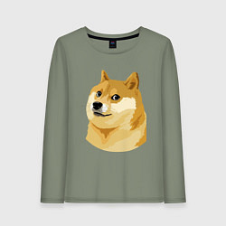 Лонгслив хлопковый женский Doge, цвет: авокадо