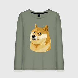 Лонгслив хлопковый женский Doge, цвет: авокадо